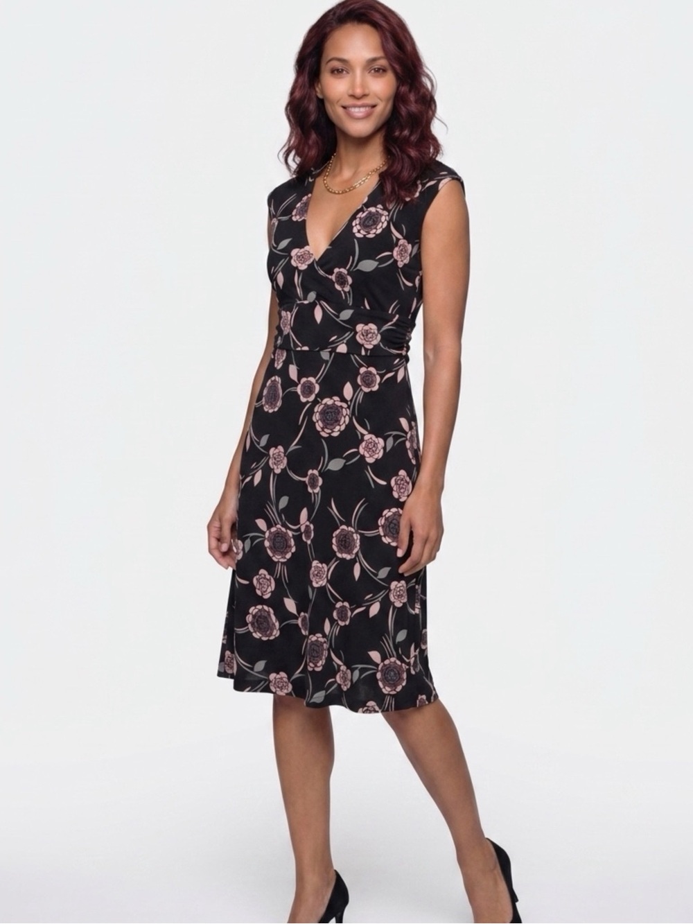 BCBGMaxAzria Boho Black Floral Print
